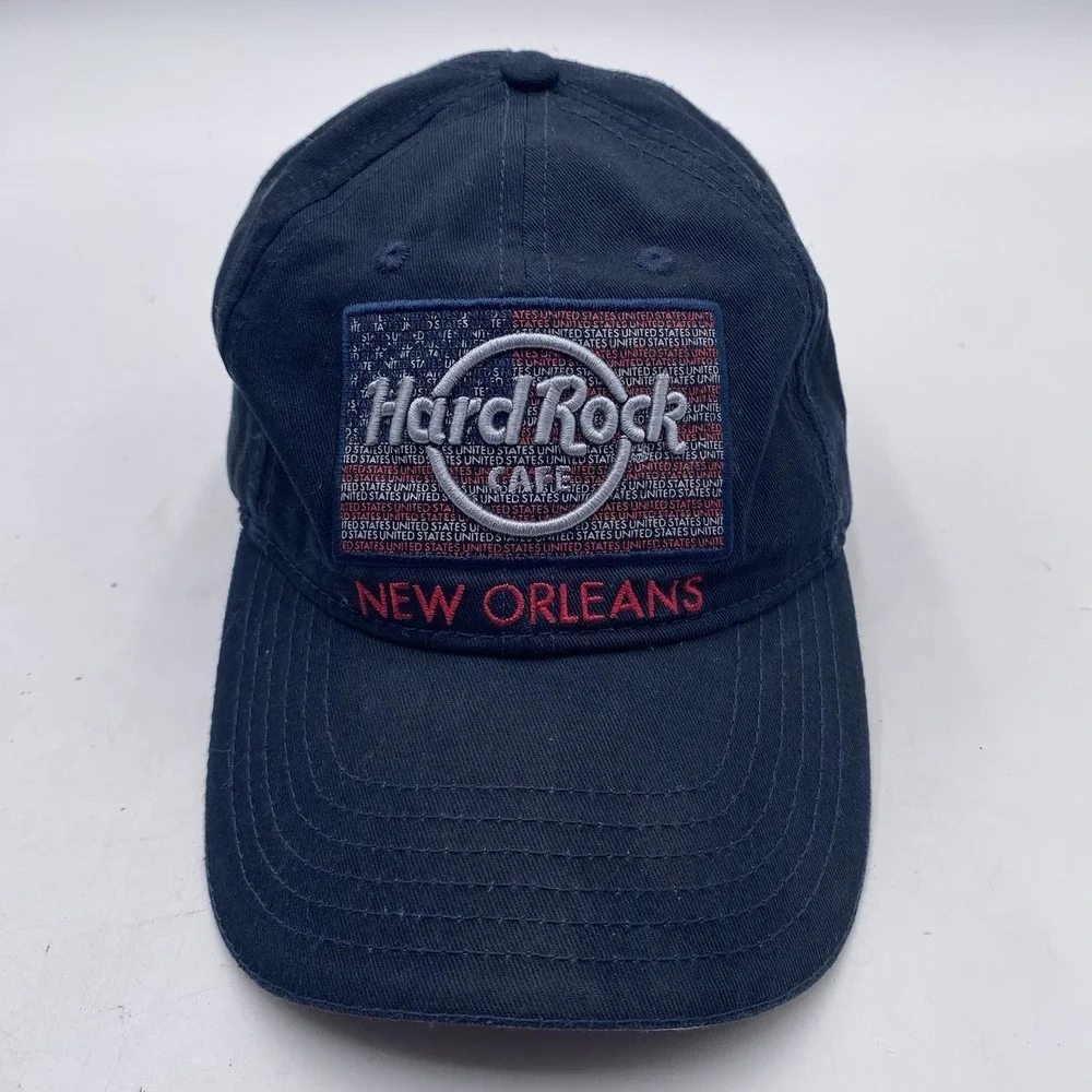Hard Rock Cafe Hat‎ New Orleans Patriot Black Strapback Adjustable Cotton Slouch